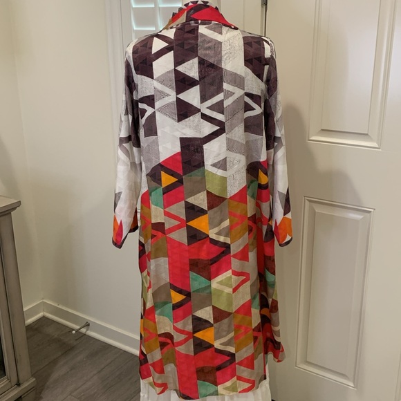 Almirah 3-piece sleeveless kameez/top kameez/dupatta viscose set bright print L - Picture 4 of 13